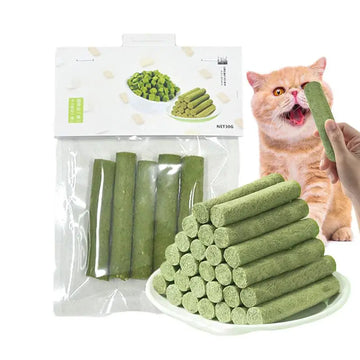 5pcs Cat Grass Teeth Grinding Stick Pet Snacks Hairball Removal Mild Hair Row Ready To Eat Cat Baby Cat Teeth Cleaning Sticks