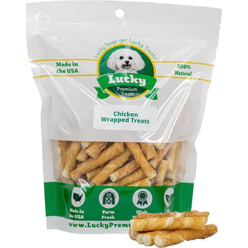 Chicken Wrapped Rawhide Dog Treats for Toy Dogs Under 25 lbs 40ct Natural Chicken and Beef Hide Twists Long Lasting Chews Ideal